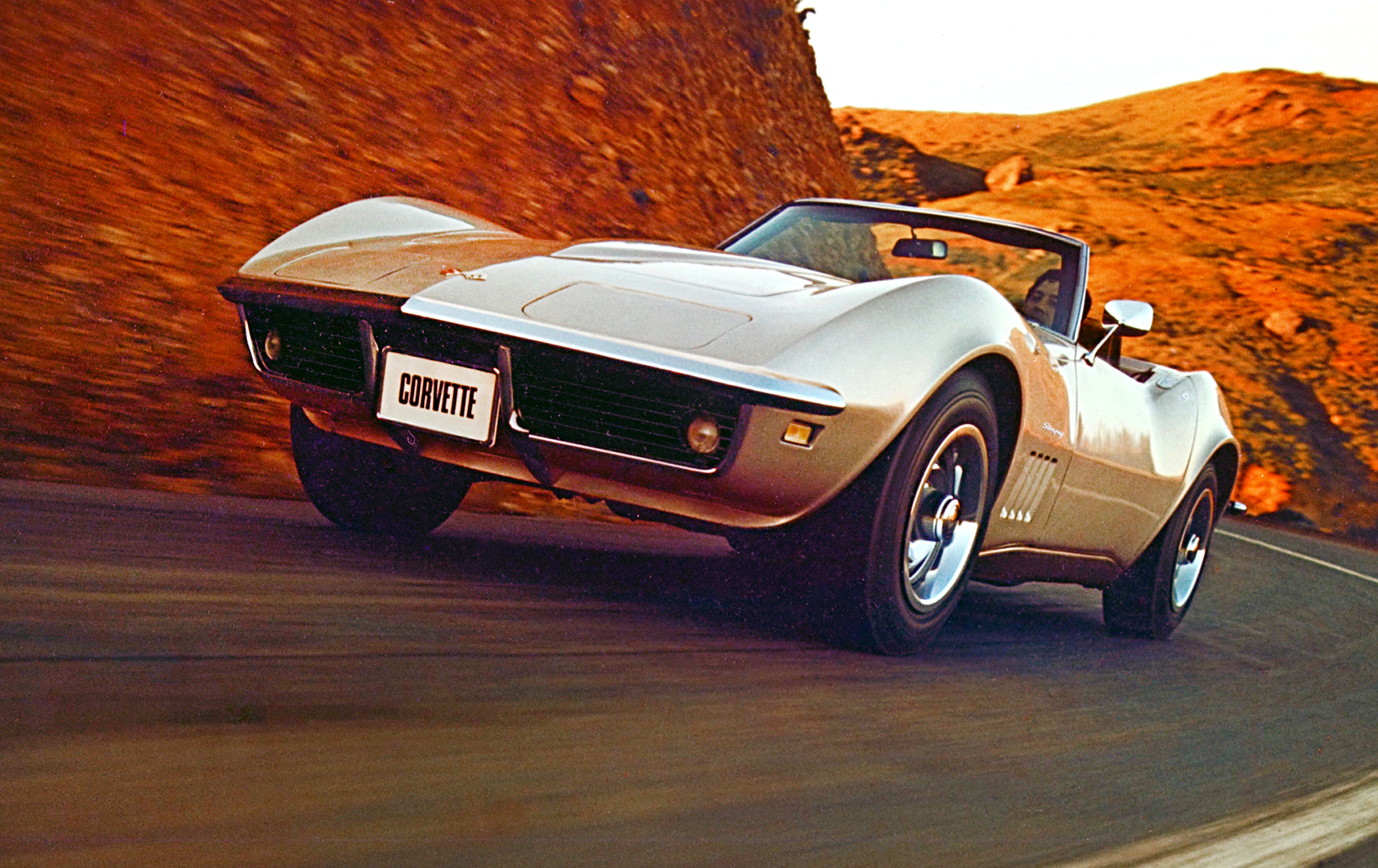 C3 corvette in the desert