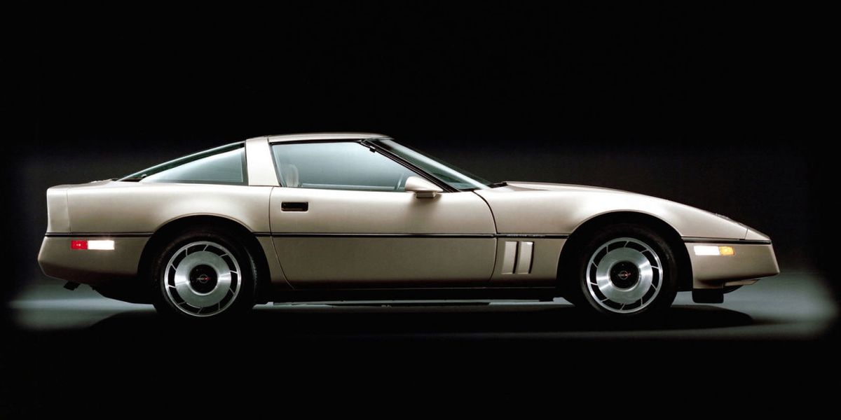 passenger side of C4 corvette in studio