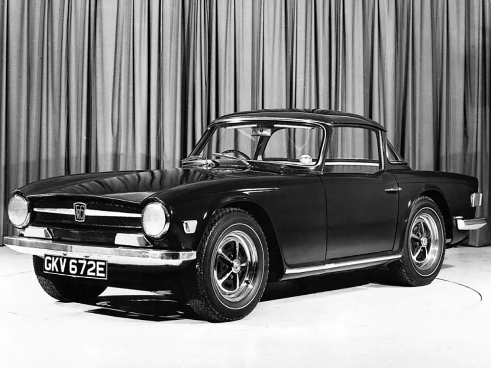 Triumph TR6 in showroom