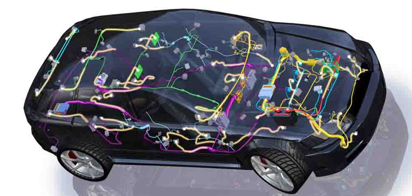 3D model of automobile electrical wiring